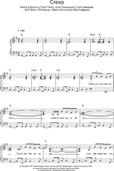 open zoom image for Creep - Piano/Vocal/Guitar, New, Main