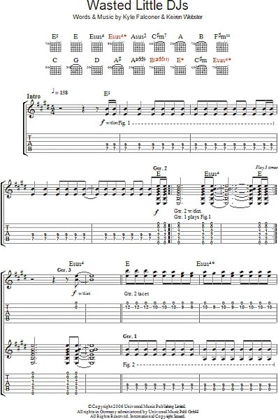 open zoom image for Wasted Little DJs - Guitar TAB, New, Main