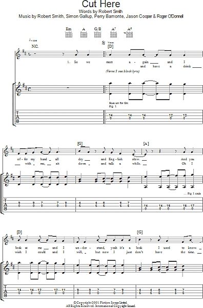 open zoom image for Cut Here - Guitar TAB, New, Main
