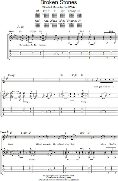 open zoom image for Broken Stones - Guitar TAB, New, Main