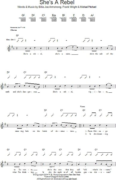 open zoom image for She's A Rebel - Guitar TAB, New, Main
