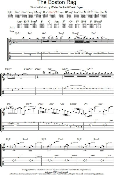 open zoom image for The Boston Rag - Guitar TAB, New, Main