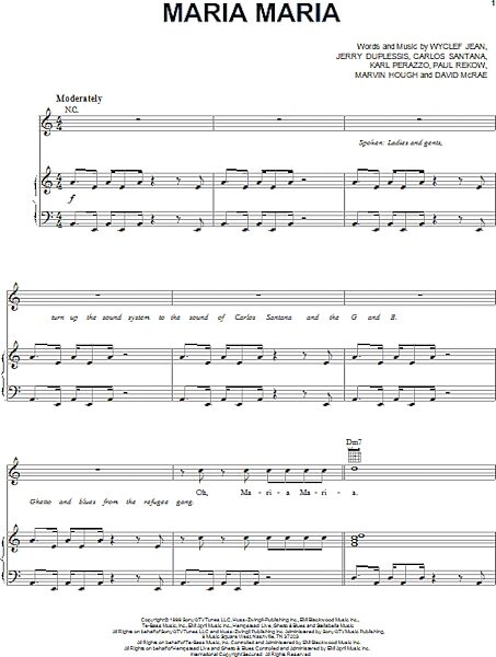 open zoom image for Maria Maria - Piano/Vocal/Guitar, New, Main
