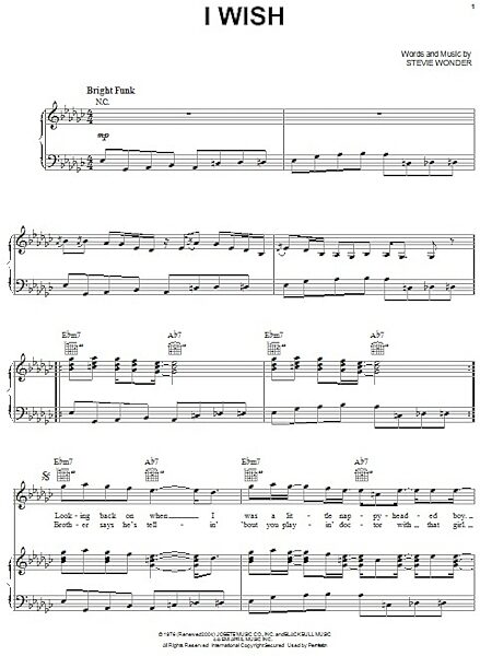 open zoom image for I Wish - Piano/Vocal/Guitar, New, Main