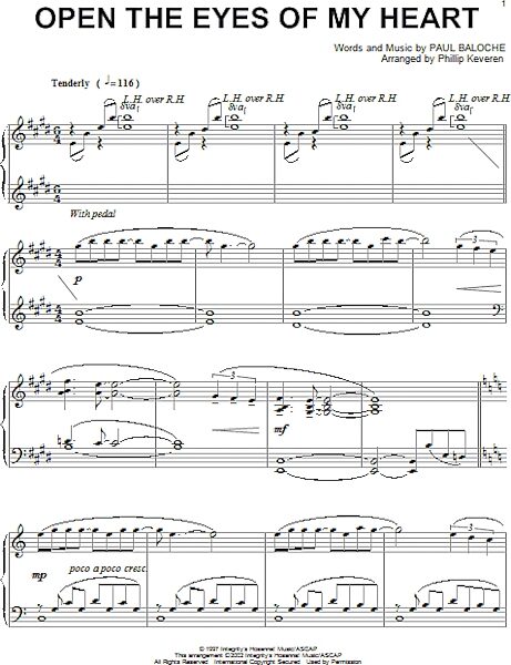 open zoom image for Open The Eyes Of My Heart - Piano Solo, New, Main