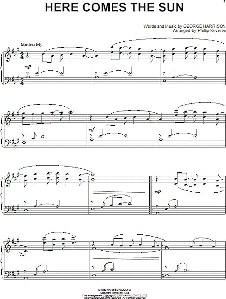 open zoom image for Here Comes The Sun - Piano Solo, New, Main