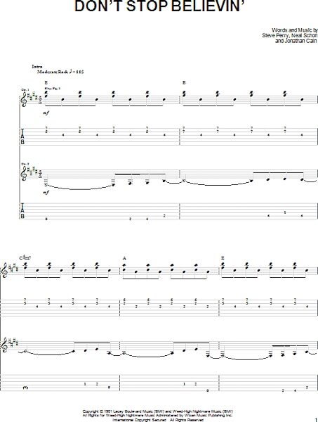 open zoom image for Don't Stop Believin' - Easy Guitar with TAB, New, Main