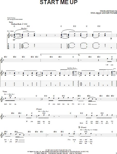 open zoom image for Start Me Up - Easy Guitar with TAB, New, Main
