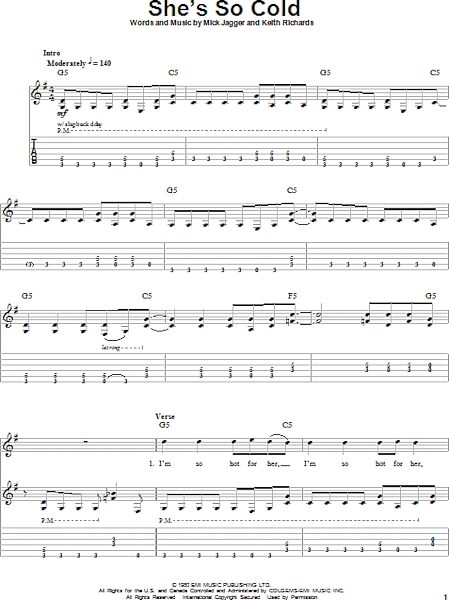 open zoom image for She's So Cold - Guitar Tab Play-Along, New, Main