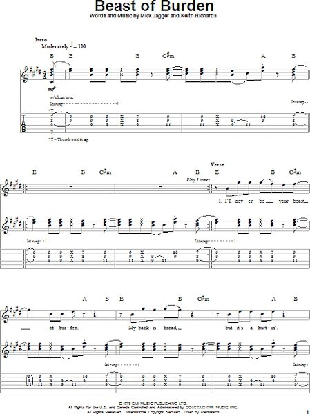 open zoom image for Beast Of Burden - Guitar Tab Play-Along, New, Main