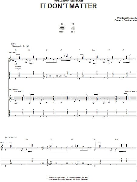 open zoom image for It Don't Matter - Guitar TAB, New, Main