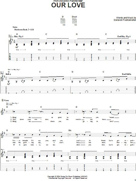 open zoom image for Our Love - Guitar TAB, New, Main