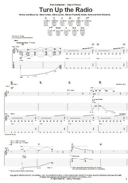 open zoom image for Turn Up The Radio - Guitar TAB, New, Main