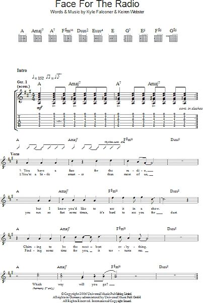 open zoom image for Face For The Radio - Guitar TAB, New, Main
