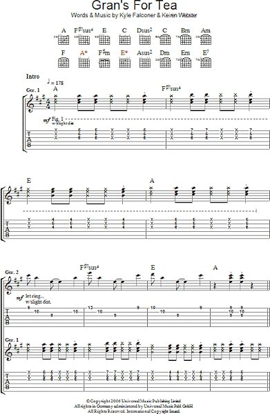 open zoom image for Gran's For Tea - Guitar TAB, New, Main