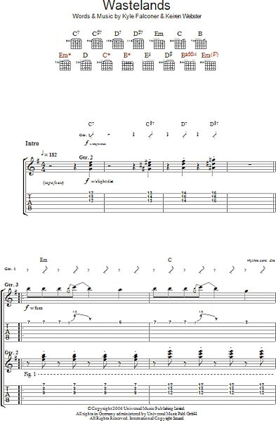 open zoom image for Wasteland - Guitar TAB, New, Main