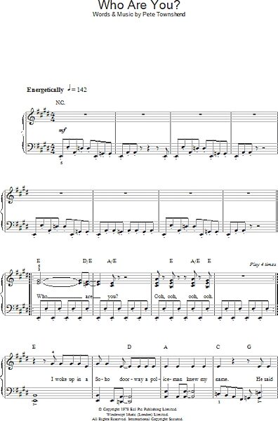 open zoom image for Who Are You? - Piano/Vocal/Guitar, New, Main