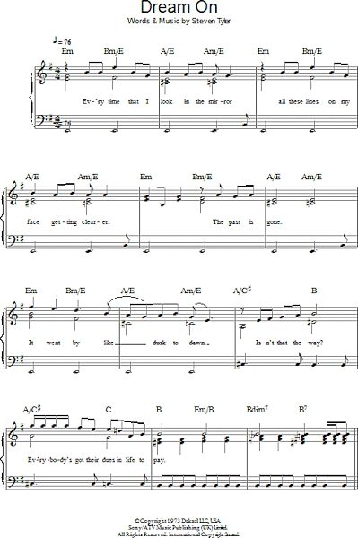 open zoom image for Dream On - Piano/Vocal/Guitar, New, Main