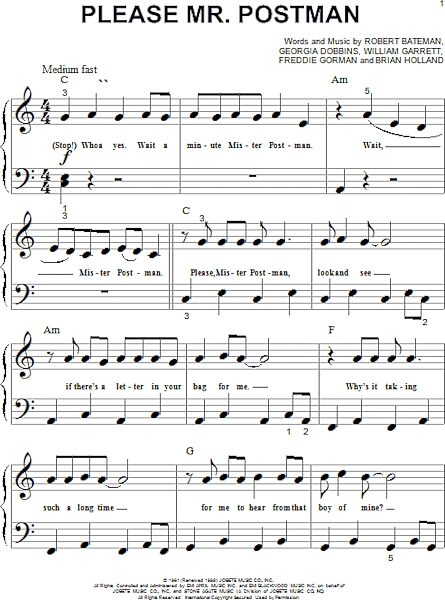 open zoom image for Please Mr. Postman - Big Note Piano, New, Main