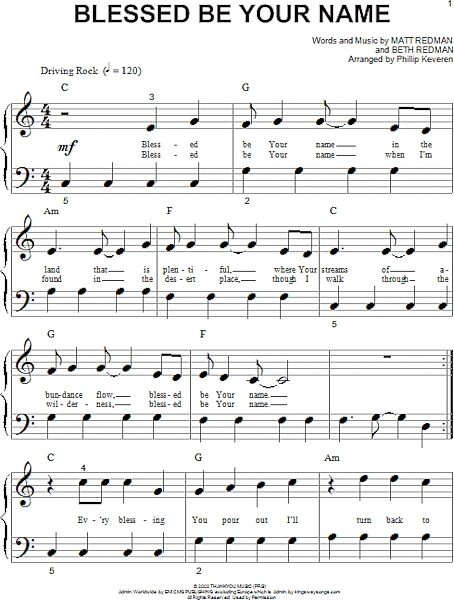 open zoom image for Blessed Be Your Name - Big Note Piano, New, Main