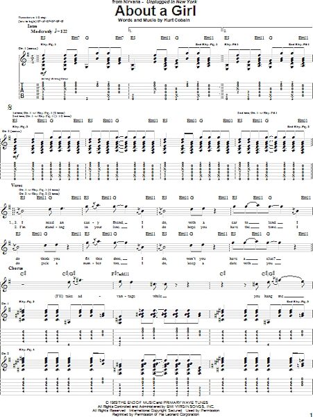 open zoom image for About A Girl - Guitar TAB, New, Main