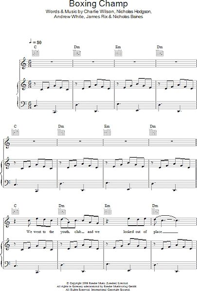 open zoom image for Boxing Champ - Piano/Vocal/Guitar, New, Main