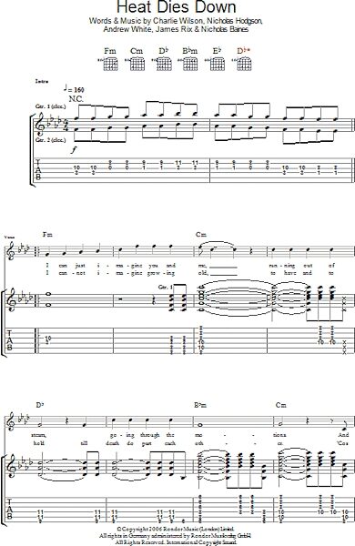 open zoom image for Heat Dies Down - Guitar TAB, New, Main