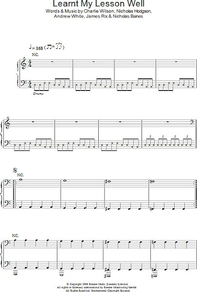 open zoom image for Learnt My Lesson Well - Piano/Vocal/Guitar, New, Main