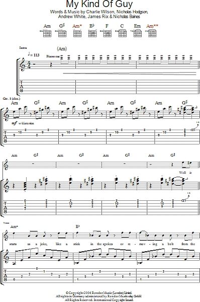 open zoom image for My Kind Of Guy - Guitar TAB, New, Main