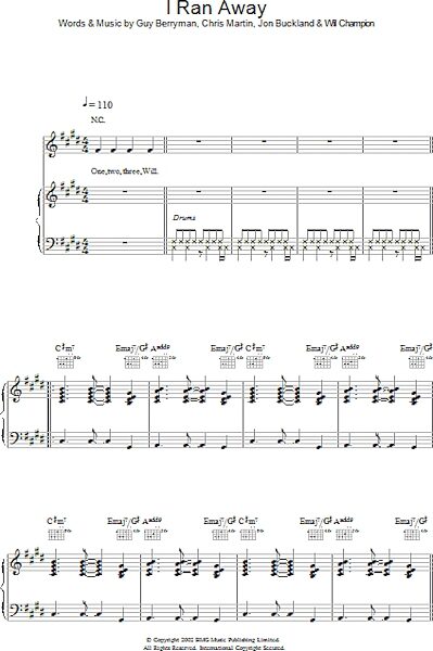 open zoom image for I Ran Away - Piano/Vocal/Guitar, New, Main