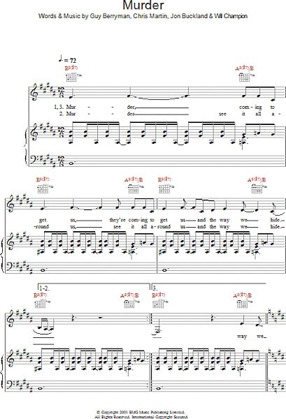 open zoom image for Murder - Piano/Vocal/Guitar, New, Main