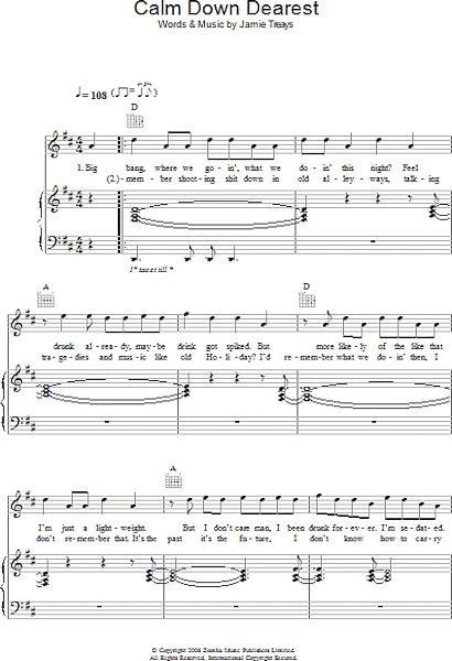 open zoom image for Calm Down Dearest - Piano/Vocal/Guitar, New, Main