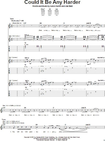 open zoom image for Could It Be Any Harder - Guitar TAB, New, Main