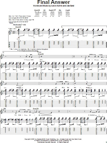 open zoom image for Final Answer - Guitar TAB, New, Main