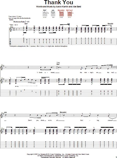 open zoom image for Thank You - Guitar TAB, New, Main