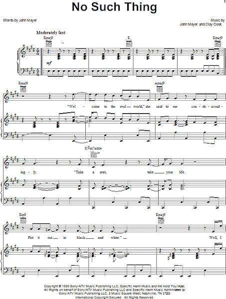 open zoom image for No Such Thing - Piano/Vocal/Guitar, New, Main