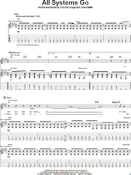 open zoom image for All Systems Go - Guitar TAB, New, Main