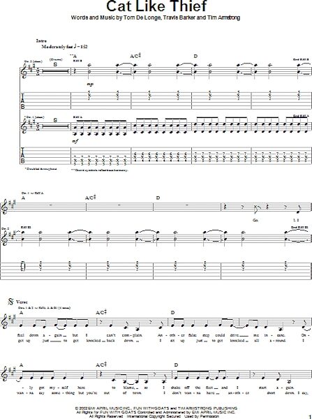 open zoom image for Cat Like Thief - Guitar TAB, New, Main