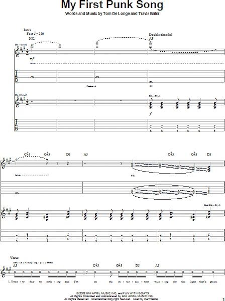 open zoom image for My First Punk Song - Guitar TAB, New, Main
