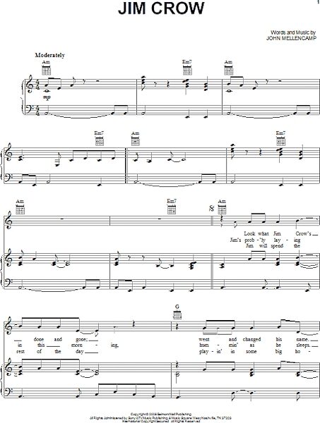 open zoom image for Jim Crow - Piano/Vocal/Guitar, New, Main