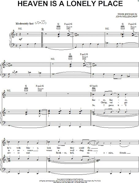 open zoom image for Heaven Is A Lonely Place - Piano/Vocal/Guitar, New, Main