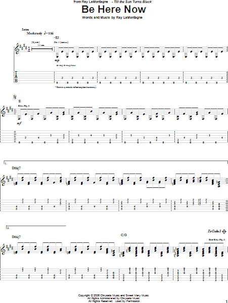 open zoom image for Be Here Now - Guitar TAB, New, Main