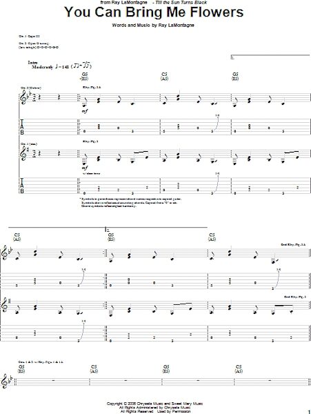 open zoom image for You Can Bring Me Flowers - Guitar TAB, New, Main