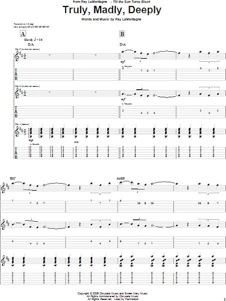 open zoom image for Truly, Madly, Deeply - Guitar TAB, New, Main