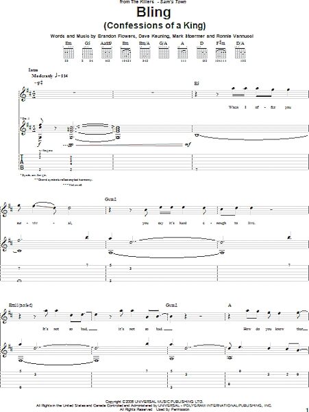 open zoom image for Bling (Confessions Of A King) - Guitar TAB, New, Main