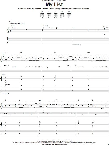 open zoom image for My List - Guitar TAB, New, Main