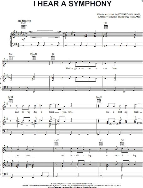open zoom image for I Hear A Symphony - Piano/Vocal/Guitar, New, Main