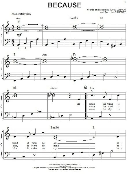 open zoom image for Because - Big Note Piano, New, Main
