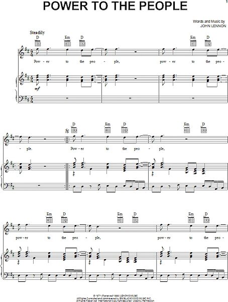 open zoom image for Power To The People - Piano/Vocal/Guitar, New, Main