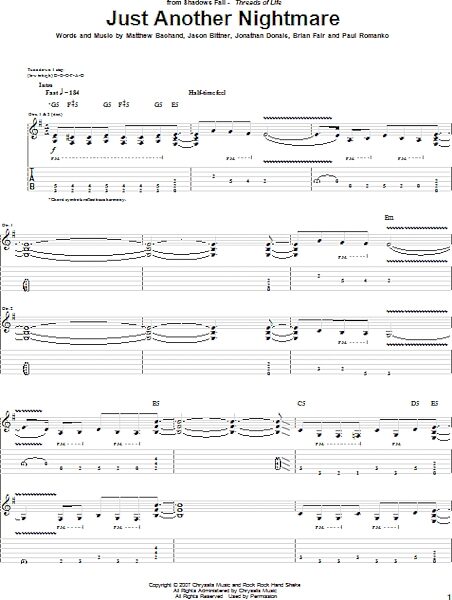 open zoom image for Just Another Nightmare - Guitar TAB, New, Main